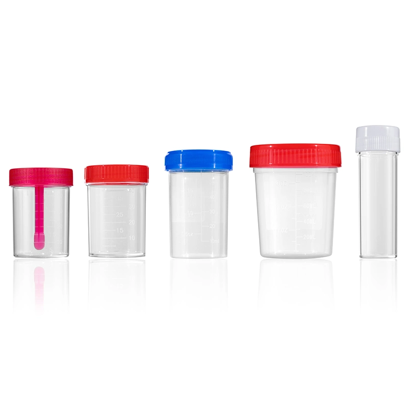 Disposable Plastic Medical Patient Test Sample Cup Sputum Fecal Specimen Collector 30ml 60ml 120ml Stool Urine Container