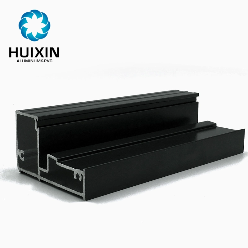 Black Powder Coating Casement Door Aluminium Extrusion Material