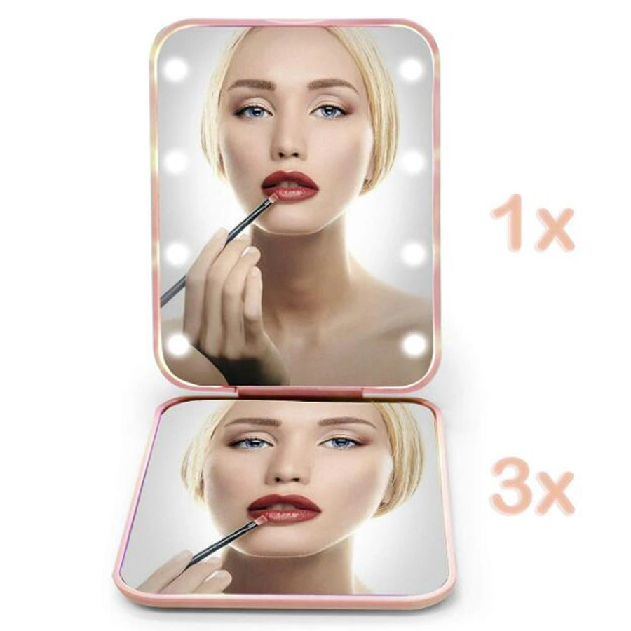 Magnification LED Compact Travel Makeup Mirror Pocket Mirror with Light
