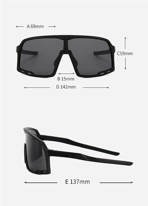 Outdoor Custom Logo Large Frame Windproof Sports UV400 Mirror Cycling Glasses