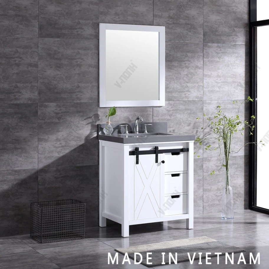New Design Soft Closing Wooden Bathroom Vanity Set