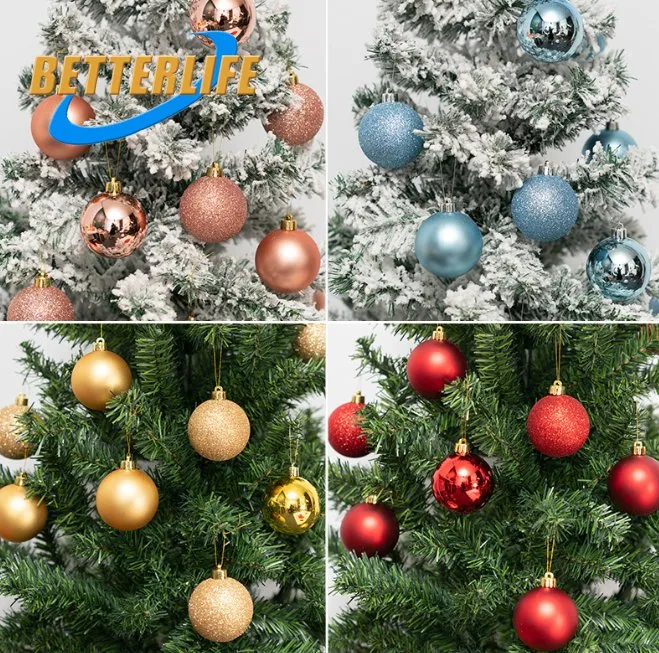 Mixed Ornament 55 Crystal Vintage Arch Snow Hanging Knit for Tree in Storage Container Luxury Set Wholesale/Supplier Manufacture Decoration Plastic Christmas Ball Gift