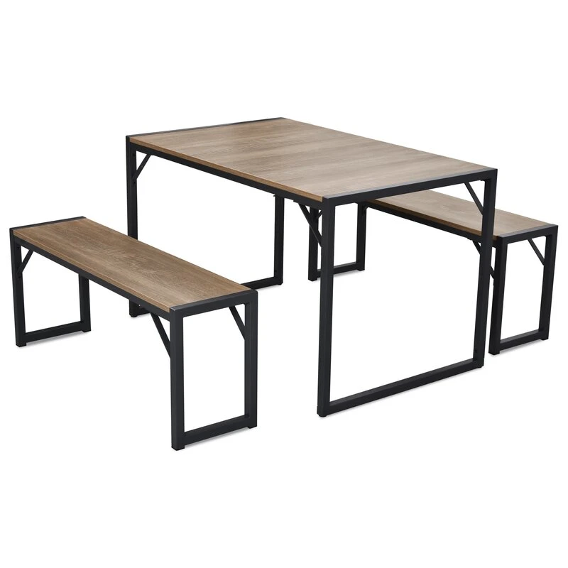 Factory Cheap Wholesale/Supplier Wood Dining Tables and Chairs Sets with Metal Legs Dining Room Set