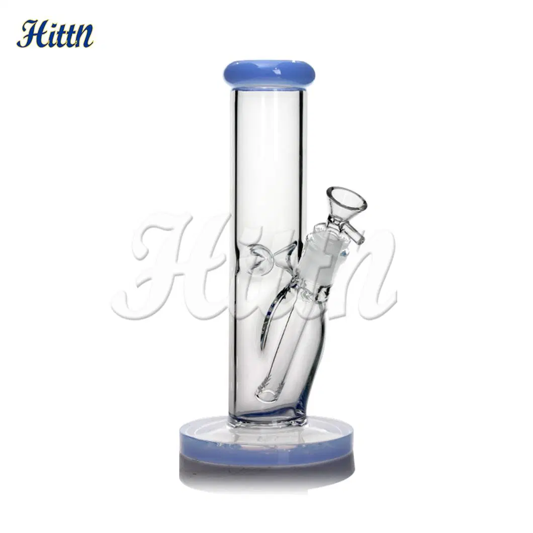 Factory Wholesale/Supplier 10 Inches Milk Blue Straight Tube Shisha Hookah Glass Smoking Set Glass Water Pipe