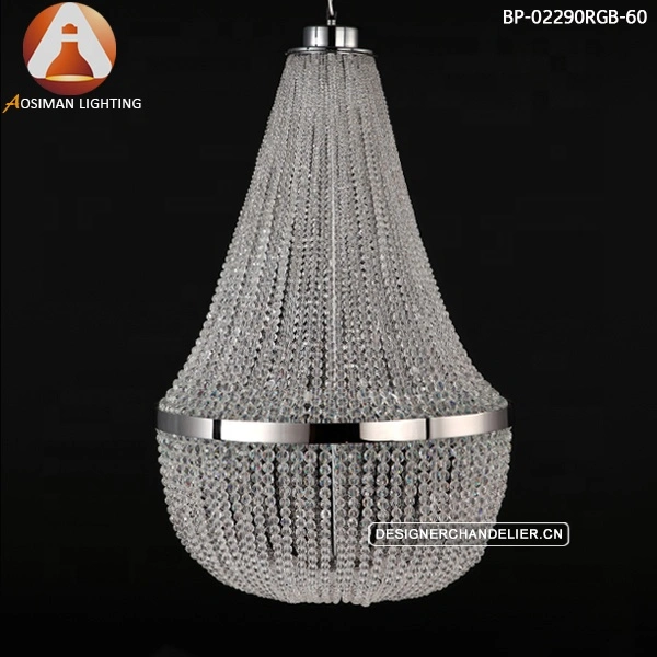 Clear Impero Crystal Chandelier Pendant Light - White Color