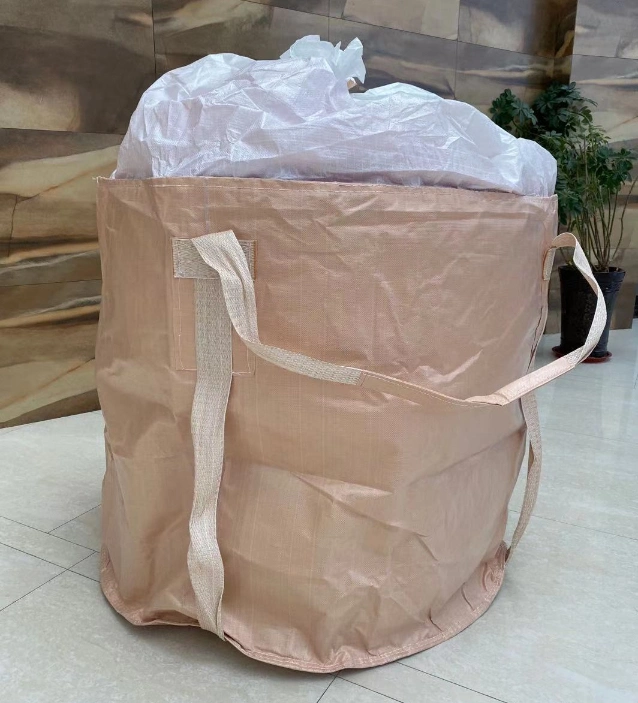 PP bolsas Jumbo Big Bag 1000kg de Color Beige Bolsas de embalaje grandes para polvo 2-estilo de lazo