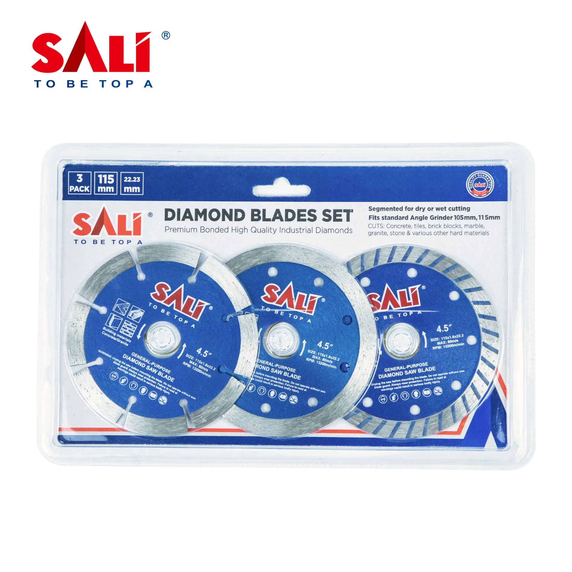 Sali 4.5inch 115mm 3PCS Diamond Saw Blades Mix Sets