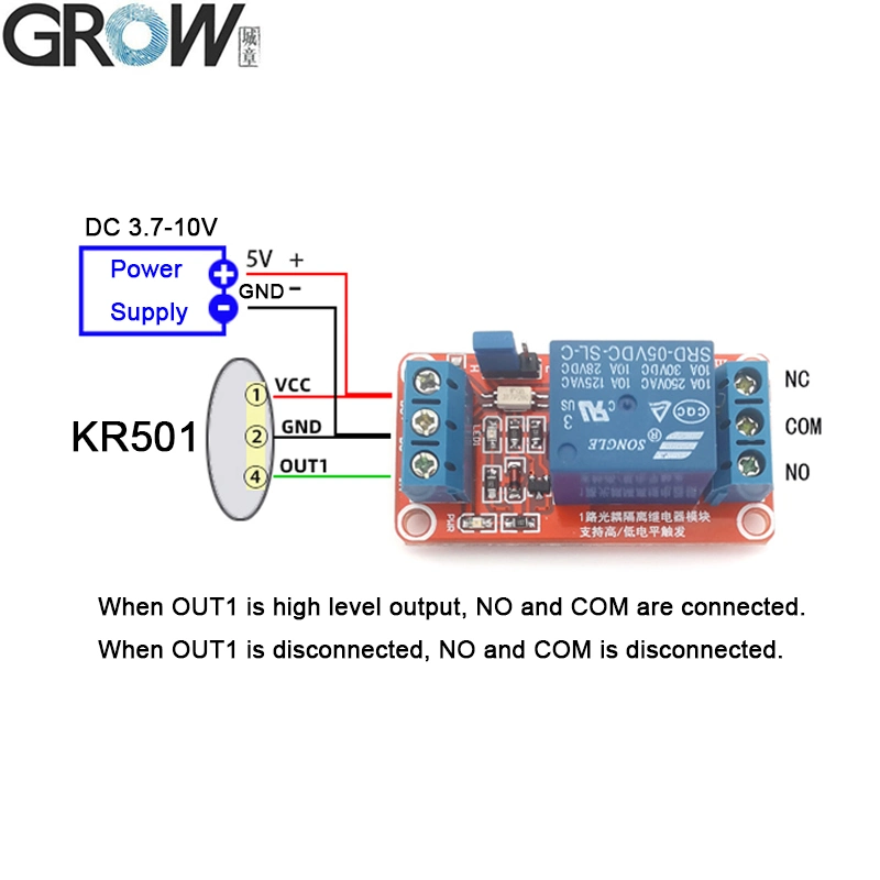 GROW Kr501 وحدة التحكم في بصمات الأصابع DC3.3-10V ذات الإخراج العالي