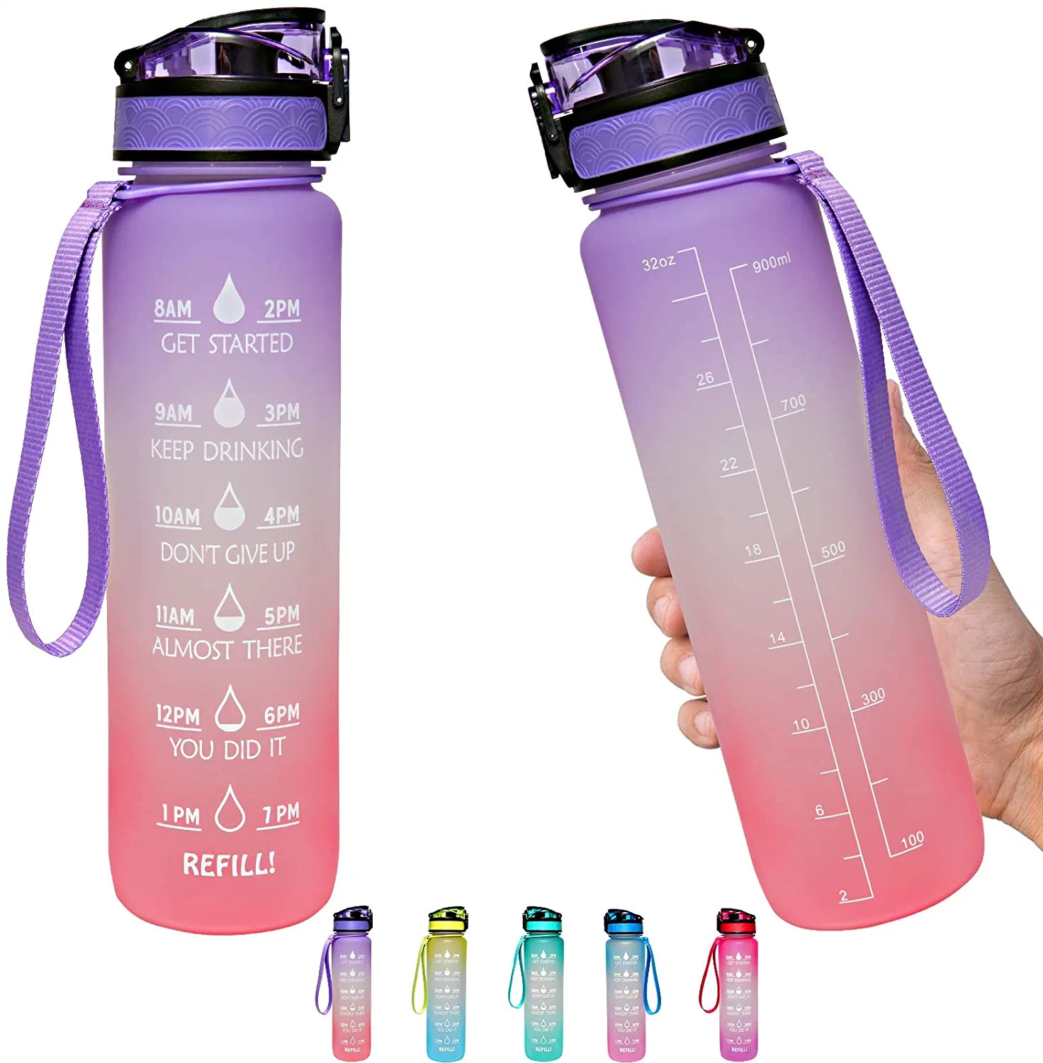 Benutzerdefinierte Outdoor trinken BPA frei Kunststoff Glas Flasche Cola Flasche Große Gallone Vakuum-Flasche Isoliert Edelstahl Doppelwand Gerade Sportwasserflasche