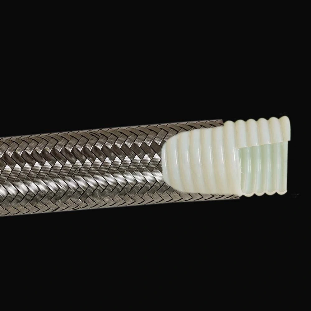 Flexible Tuyau Hydraulique en PTFE Ondulé Tressé avec de l'Acier Inoxydable 304