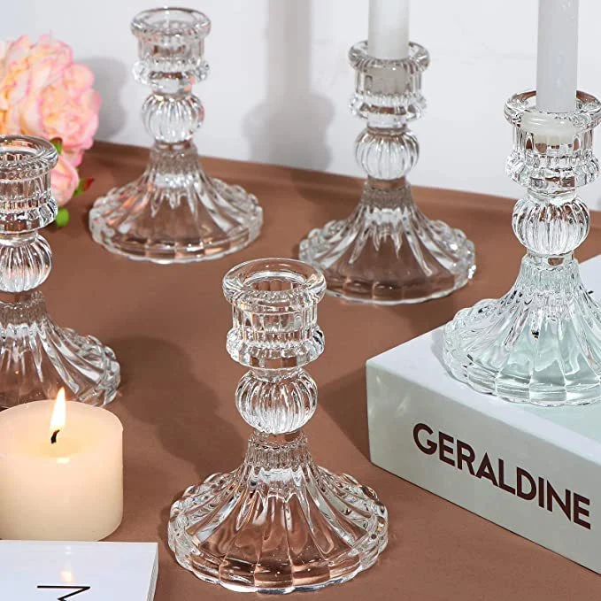 Kerzenhalter aus Glas europäischer und amerikanischer Kristall Retro Kerzenhalter Dekoration Für Das Abendessen