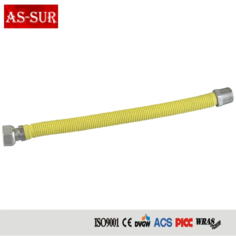 Yellow PVC Flexible Corrugated Gas Hose