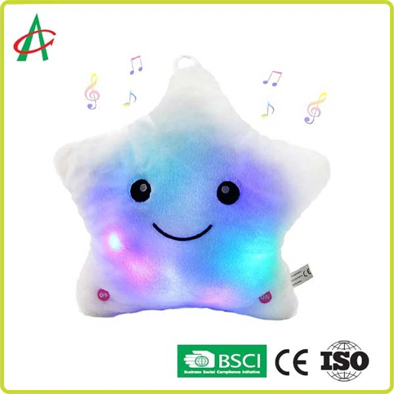 Musical Soothe Lullaby Twinkle Plush Star Pillow with LED Light for Babies Toddler