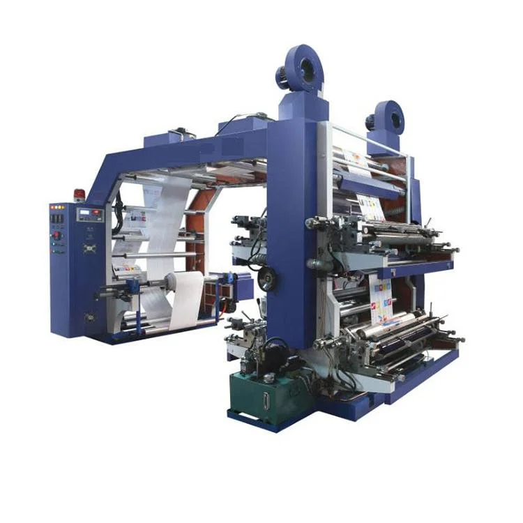 Máquina de impresión flexográfica de bolsas de plástico 6 4 colores Máquina de impresión flexográfica de cuchilla de doctor Etiqueta de papel de impresión