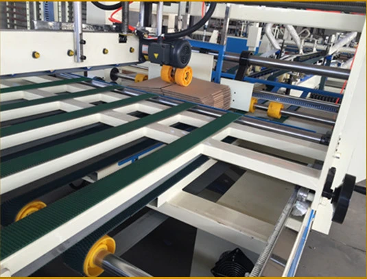 Corrugated Paper Carton Box Folding and Gluing Packing Machine