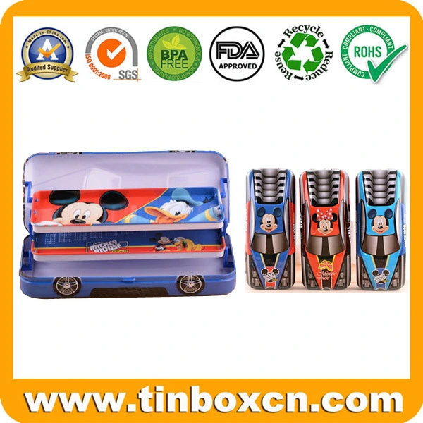 Metal Tin Pencil Case Stationery Kit Has Three Exciting Decks