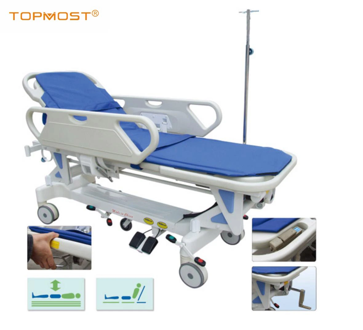 Hospital Ambulance Multi-Function Hydraulic Hospital Patient Transfer Emergency Stretcher