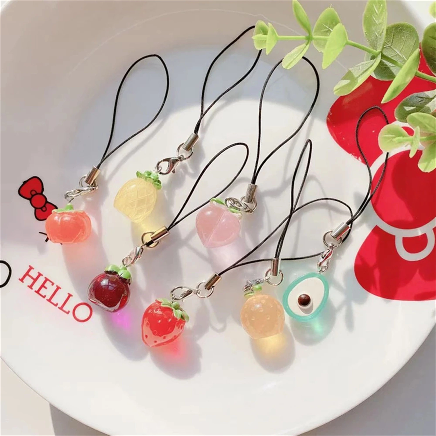 Fashion Creative Custom Fluorescent Cartoon Fruit Mobile Phone Strap for Promotion Gift