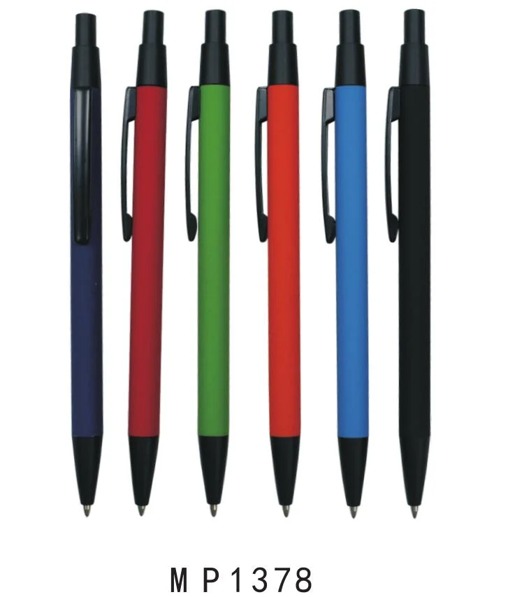 Rubber Finishing Plastic Ball Pen with Logo Printing for Promotion