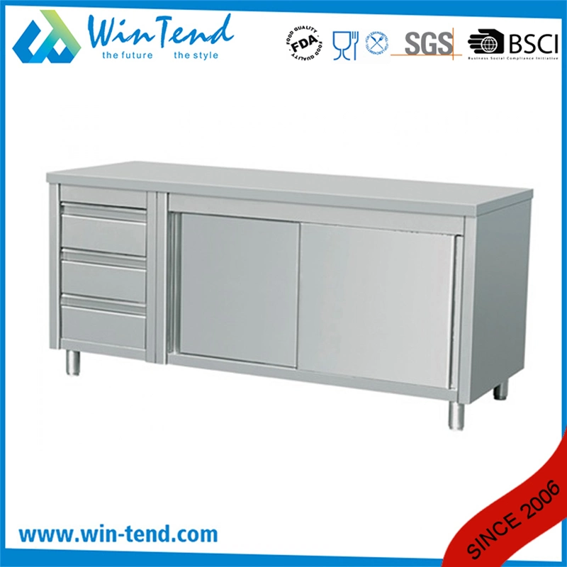 Adjustable Height Stainless Steel Working Table Cabinet for Kitchen