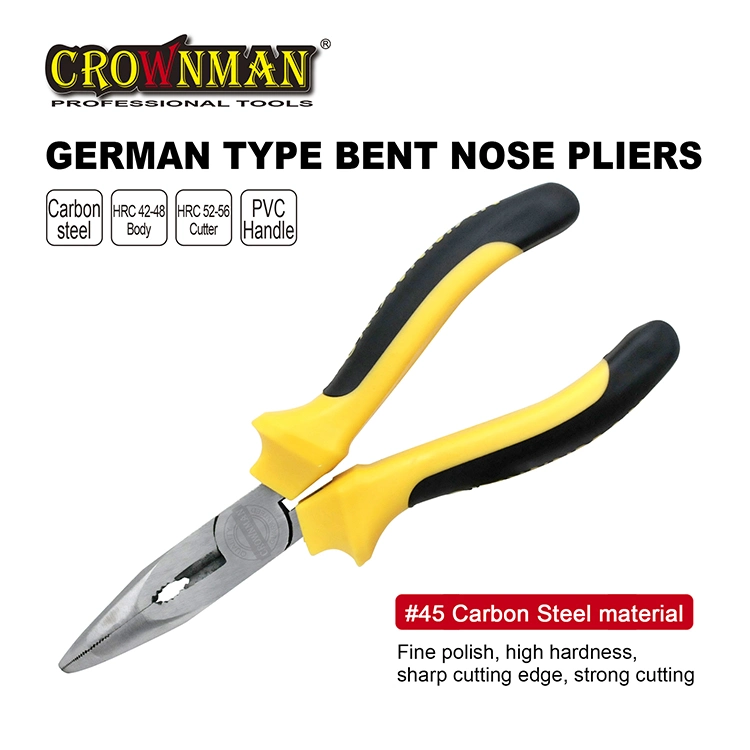 Crownman 6" Germany Type Carbon Steel Bent Pliers