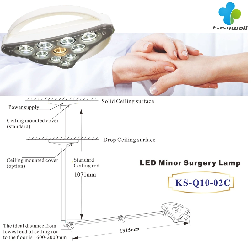 Ceiling Operation Lamp Ks-Q10-02c LED Examination Light for Clinic