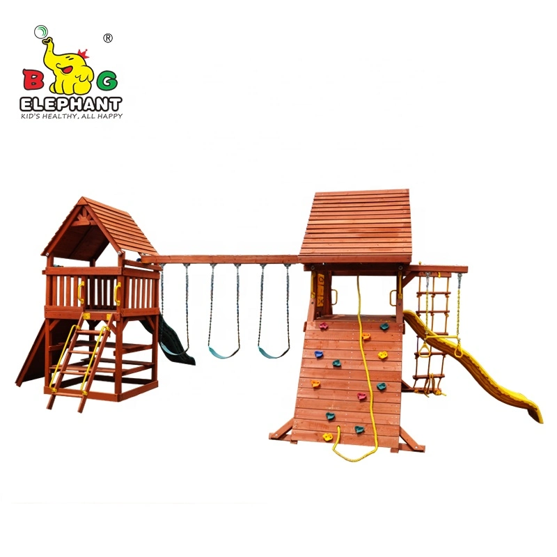 Terrain de jeu extérieur en bois de cèdre pour enfants, capacité maximale de 100 à 500 kg