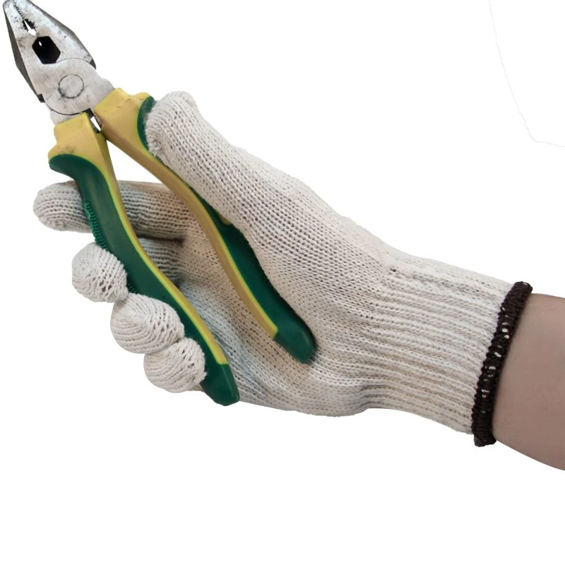 Cheap White Cotton Knitted Safety Working Gloves Industrial Work Glove