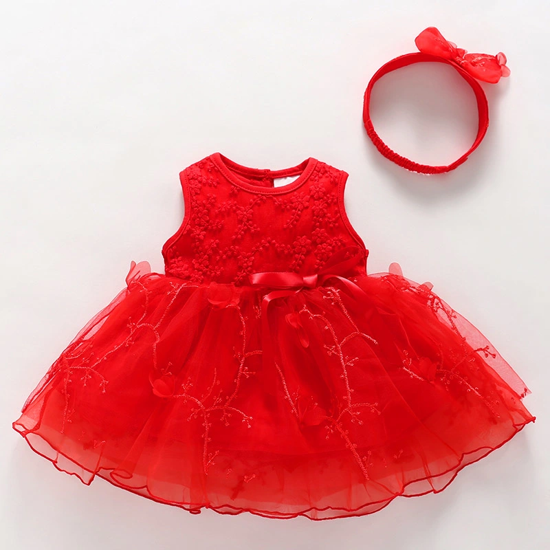 Summer Children's Clothing Baby Girl Sleeveless Dress Lace Princess Dress