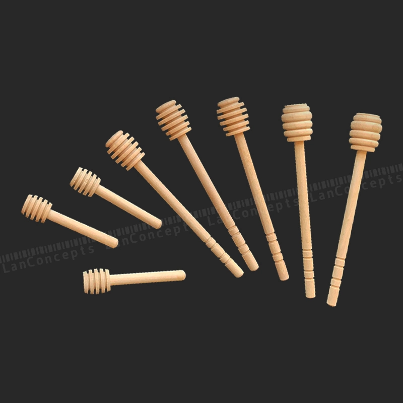 Manufacturer Wood Honey Stick Hot Selling Honey Stir Bar Kitchen Tools Wooden Dipper 8-16cm