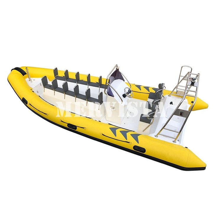 Nervure de luxe des Barques 23FT Hypalon Rib 700 Sport de l'eau gonflable passager en fibre de verre Bateau à moteur