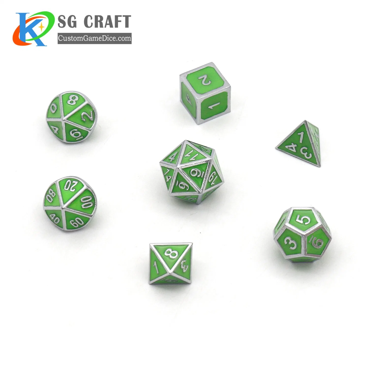 Rpg Table Top Game Dice Mix Enamel Polyhedral Metal Dice Set