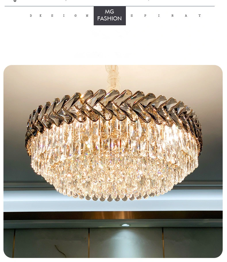 Luxury Crystal Pendant Light K9 Chinese Crystal Chandelier with LED