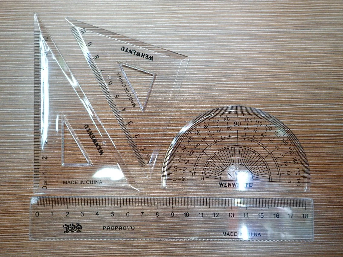 4 Pieces Ruler Set Stationery Set 18cm Office Stationery Set