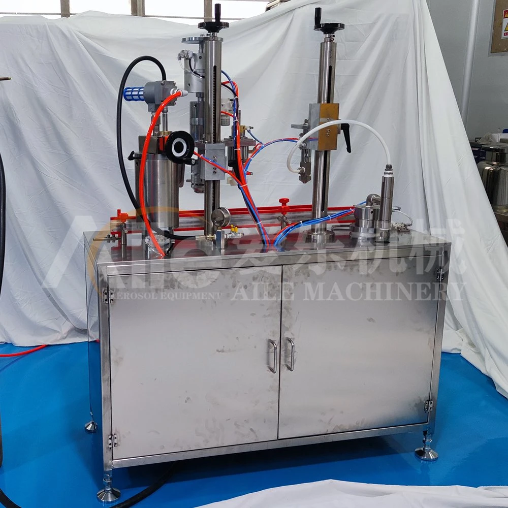 Under Cup Vacuum Refrigerant Freon R134A Aerosol Filling Machine System for Tin Plate Cans