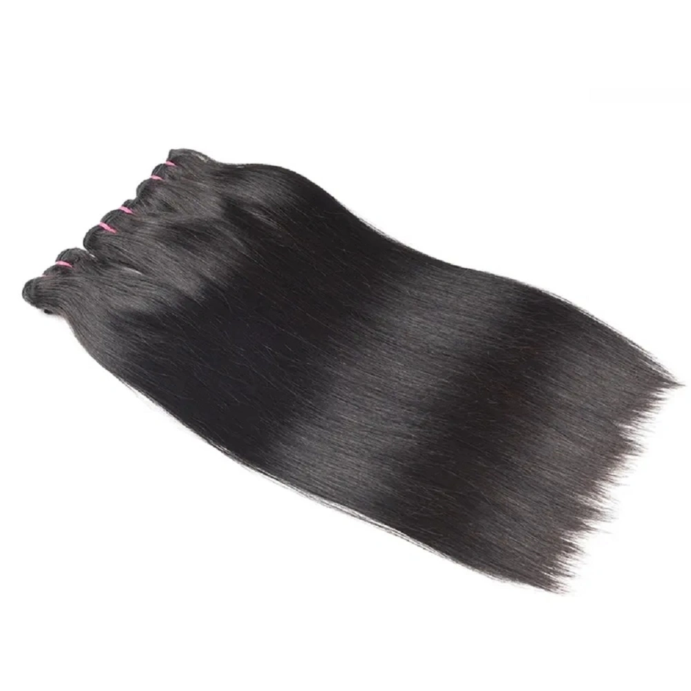 Grade 12 a Machine Double Weft Drawn Peruvian Straight Human Hair Bundles in Extension