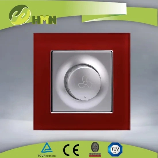 EU standard glass plate electric switch fan speed regulator with CE certification