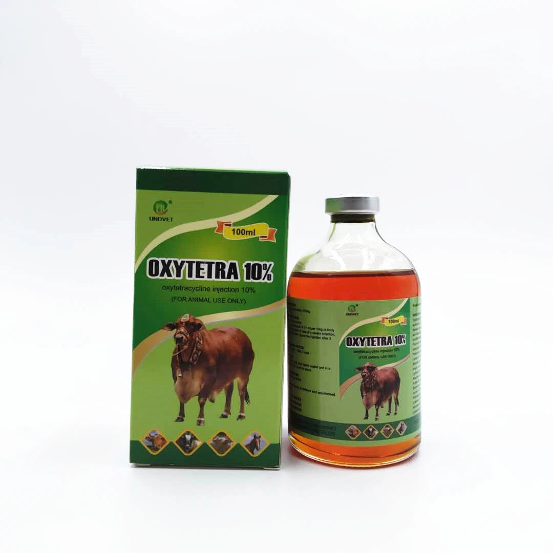 Medicina Veterinaria de inyección de la oxitetraciclina Shandong Unovet marca para inyección de caballos