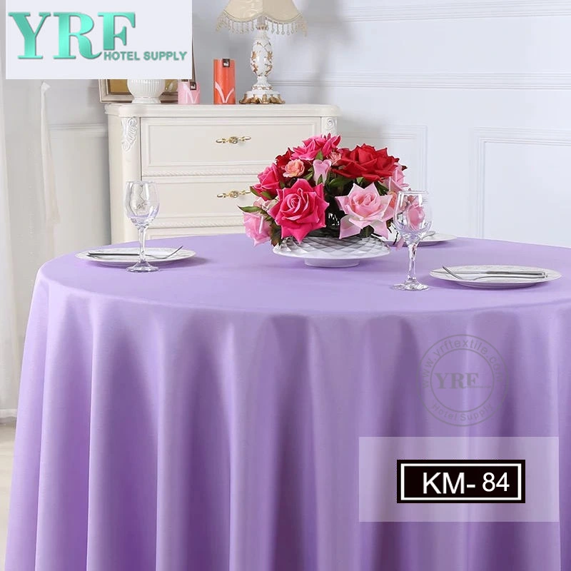 Beautiful 108 Round Dark Red Table Cover Factory for Wedding