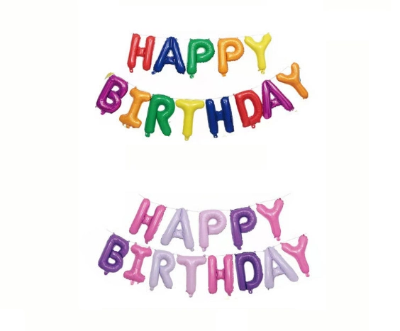 16 Inch Happy Birthday English Letter Aluminum Film Balloon