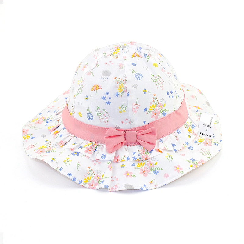 Spring Summer Autumn Printing Beach Sun Caps Cartoon Baby Bucket Hat for Girls