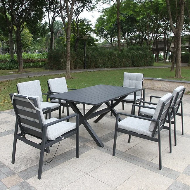 Large Outdoor Table 6 Seater Modern Leisure Outdoor Dining Set Manufacturer Furniture