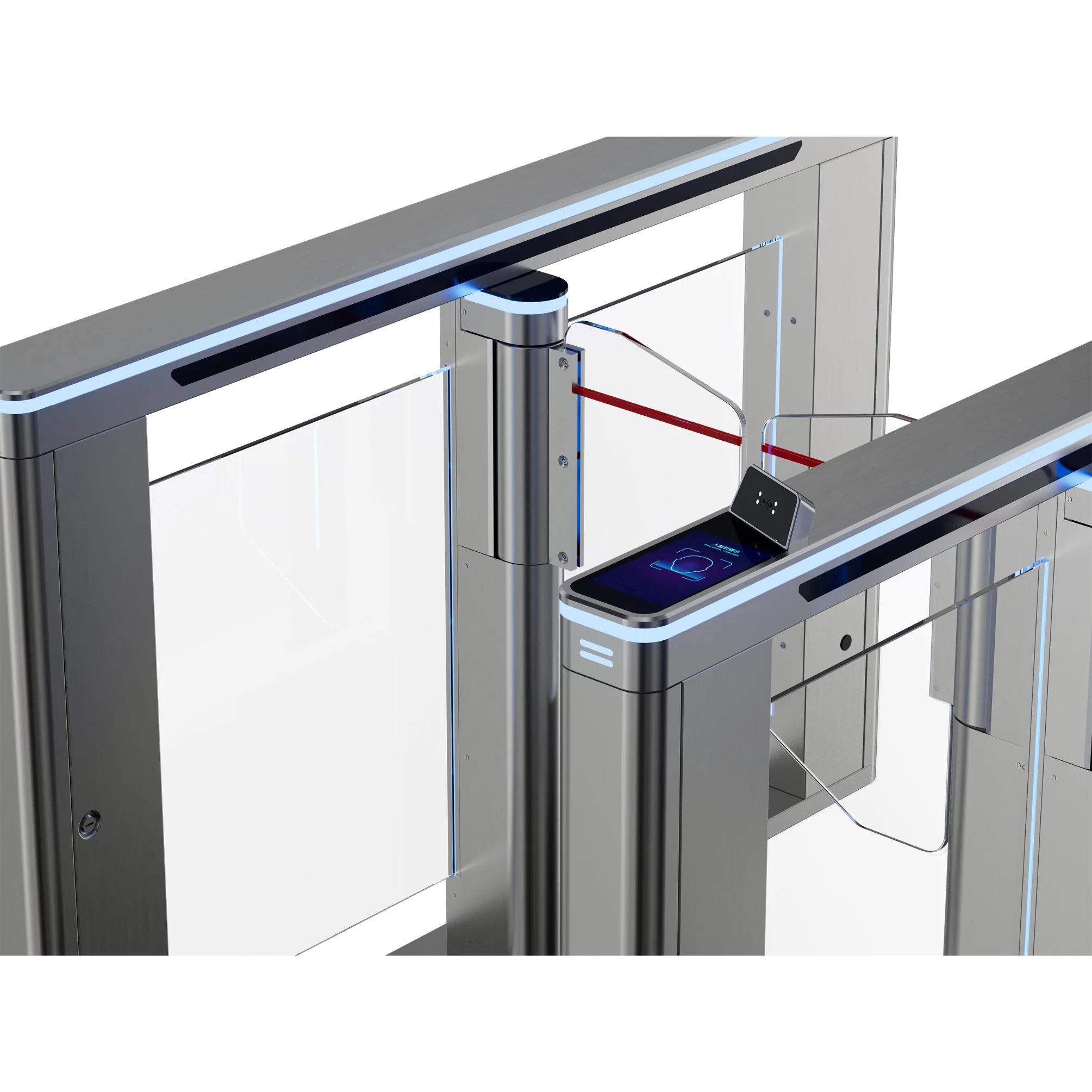 Facial Recognition Turnstile Gate Swing Barrier Gate Fast Speed Pedestrian with Card and Qr Code Access Control System