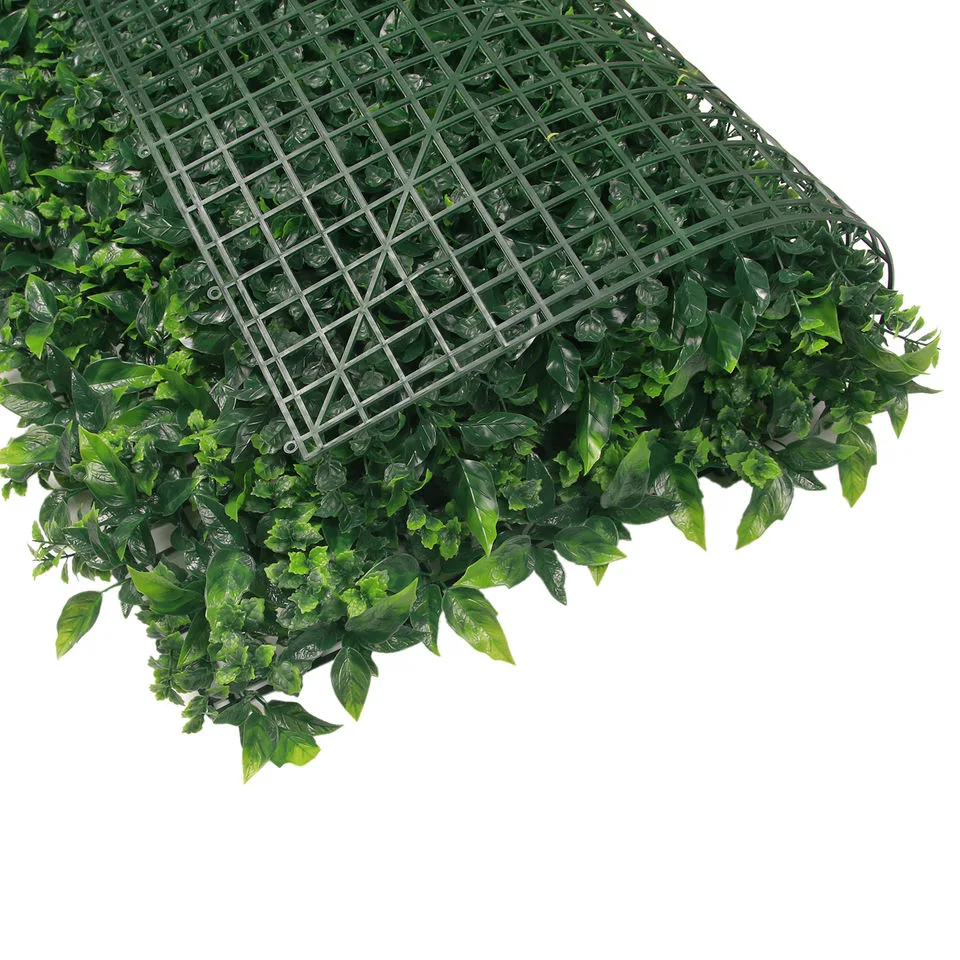 Garden Ornaments Plastic Boxwood Hedge Panel Mixed Plant Artificial Grass Wall for Outdoor Decor