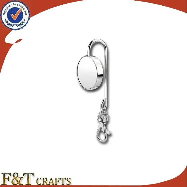 Wholesale/Supplier Cheap Custom Metal Clothes Purse Hanger Hook with Keyring (FTBH9214J)