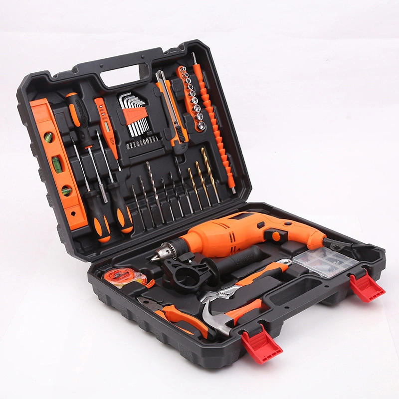 Multifunction Hardware Electric Drill Tools Box Professional Electrician Portable Tools Box Set Plastic Hardware Home Repair 118PC