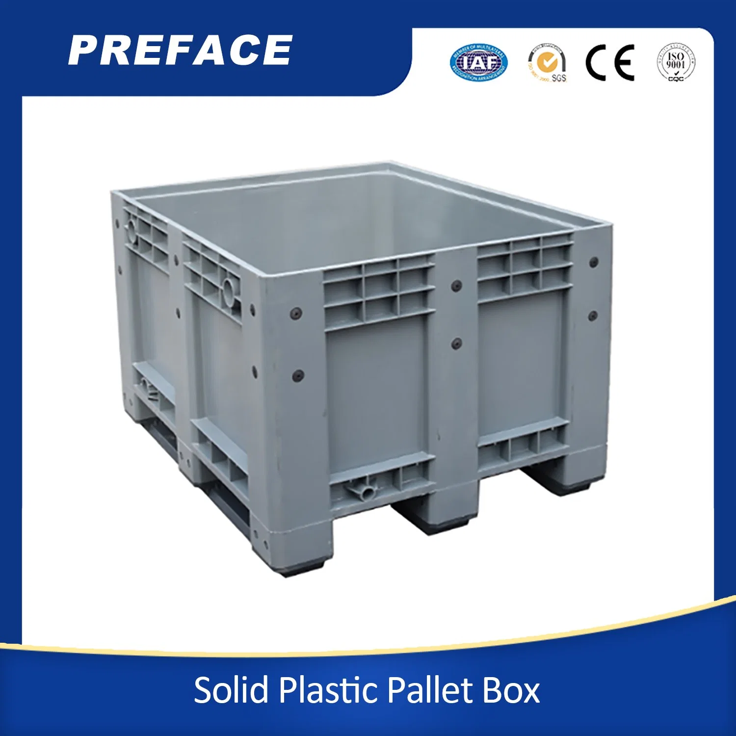 Food Grade Hygienic HDPE Solid Plastic Stillage for Sale