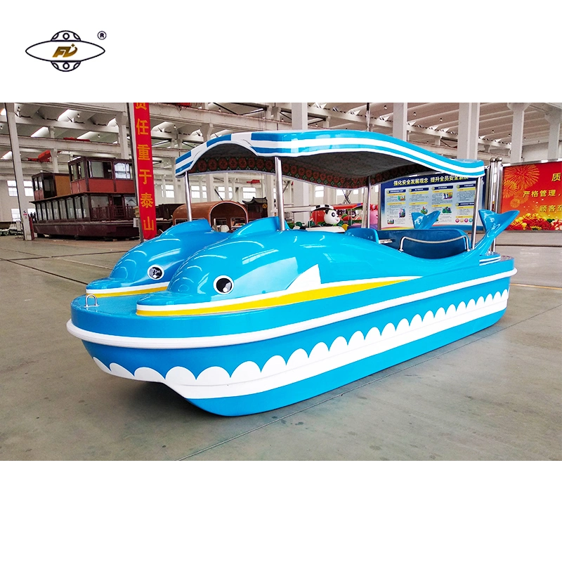 5% off Four to Five People Dolphin Electric Fiberglass Sightseeing Boat for Scenic Amusement Park, Amusement Park, Water Park