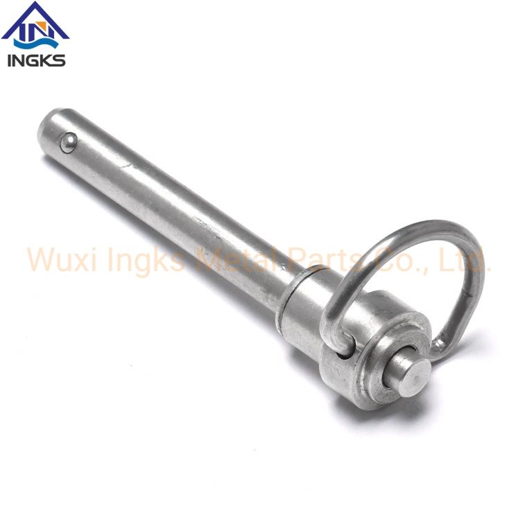 18-8 Stainless Steel 1/4" 5/16" Ring Button Handle Staged Head with Shoulder Quick Release Ball Lock Pin