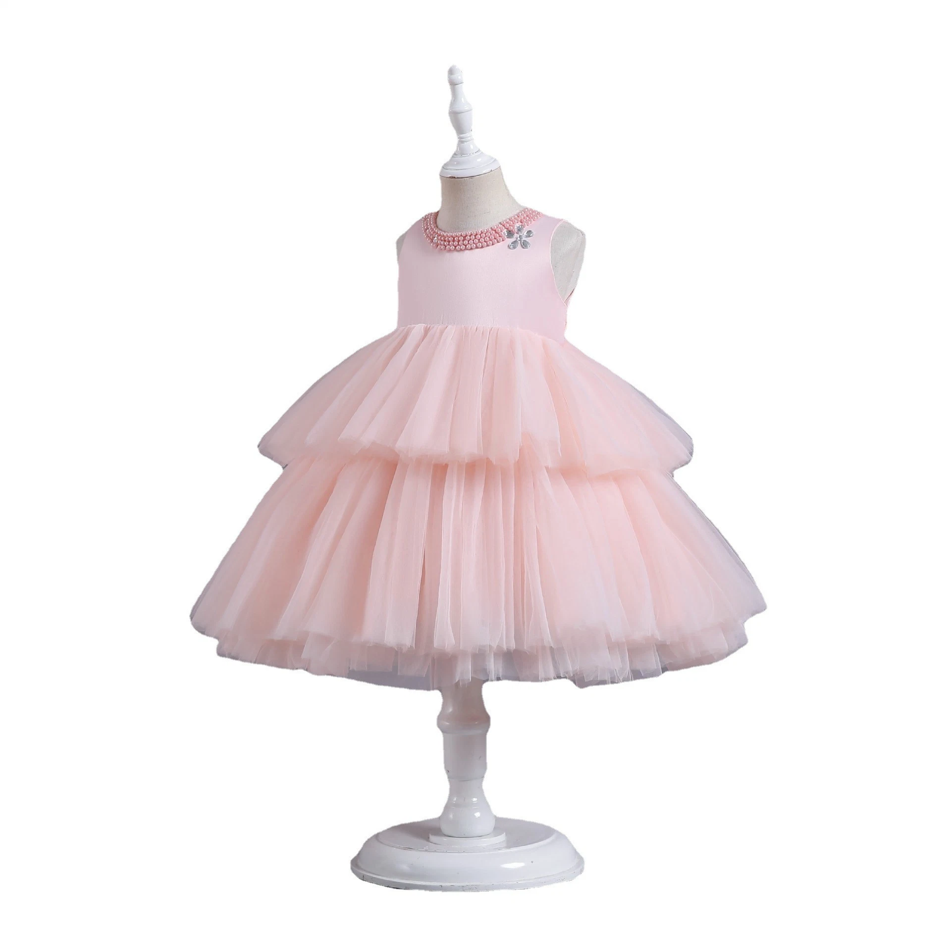 Baby Girls Frock Princess Tulle Layered Flower Girl Dress Children Ball Gown